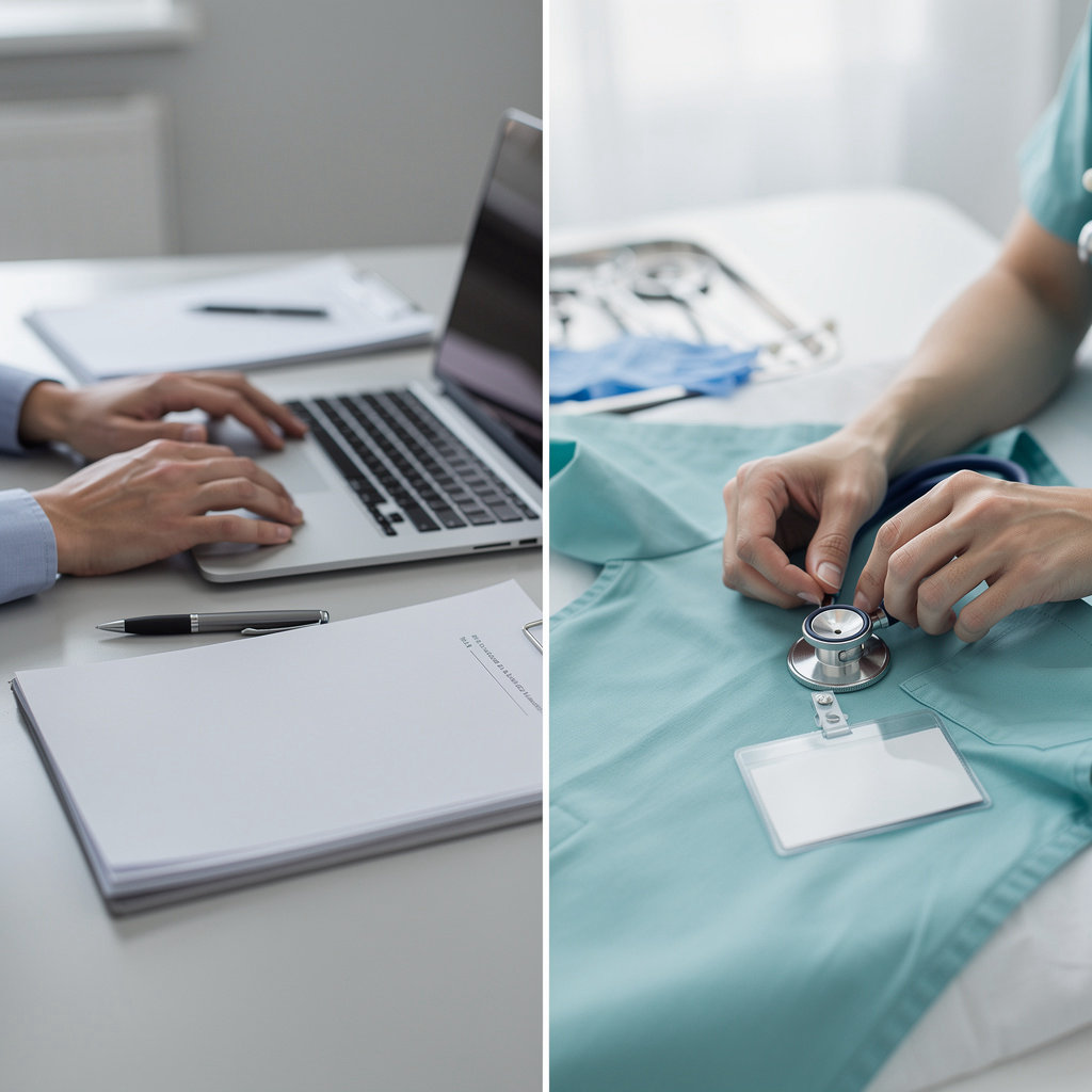 CareConnect Pro dual user paths - healthcare professionals and facility managers connecting on the marketplace